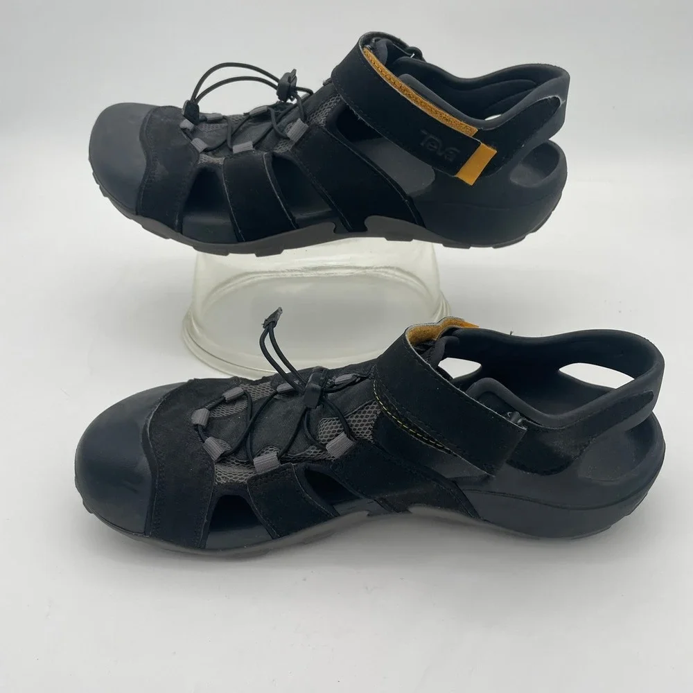 Teva Mens Black Closed Toe Sport Sandals Hook & Loop Water Hiking‎ 13 trail